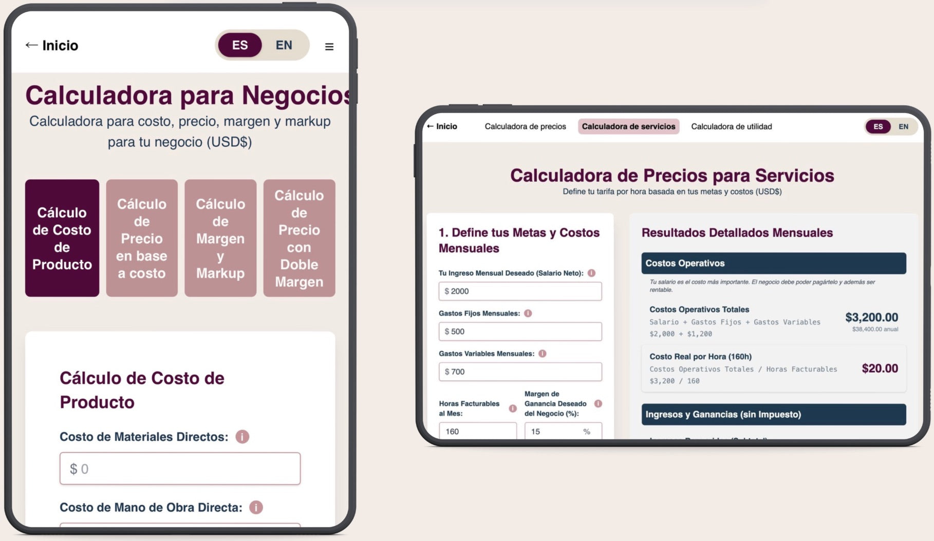 Demo Calculadoras Effluz